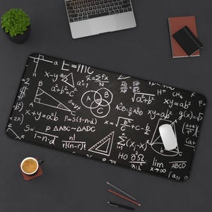 Math Equations Chalkboard Desk Mat | Science Formula Study Mat