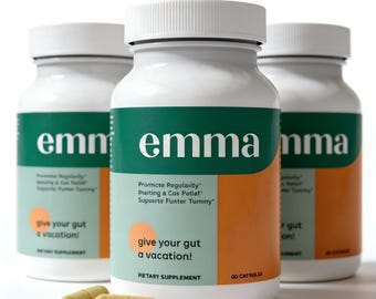 3 BOTTLES Emma Gut Health Supplement | Probiotic Capsules for Bloating & Gas Relief