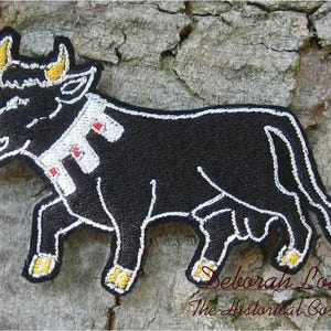 Heraldic Embroidered Livery Badge Medieval Black Bull of Clarence - made to order