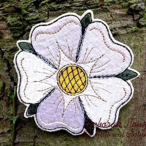 White Rose Livery Badge Medieval Heraldic Rose of York (Black and Gold Detail) - 3 sizes available
