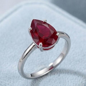 Natürlicher Rubinring aus 925 Sterlingsilber von handgefertigter Herstellung - Jubiläumsgeschenkidee