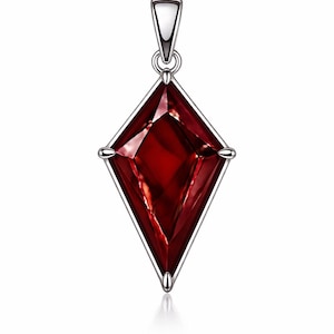 Colgante de cometa con piedra preciosa de rubí natural en plata de ley 925 - Joyería tradicional minimalista hecha a mano