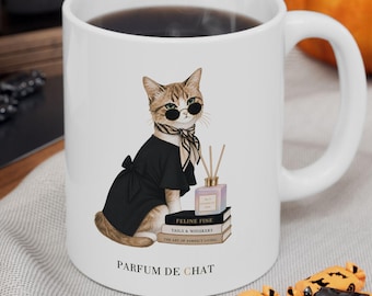 Parisian Kitty Sunglasses Mug | French Coffee Cup | Cat Lover Gift