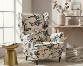 Blatt Print Flügel Stuhl Cover Stretch Sessel Slipcover Ottoman Cover