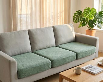 Wasserdichter Stretch-Sofakissenbezug: Jacquard-Strickschoner für Wohnzimmer Chaise Lounge
