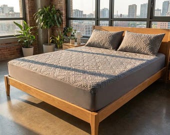 Waterproof Quilted Mattress Cover Cotton Top TPU Protector Antibacterial Bed Pad Soft Breathable Mattress Protector