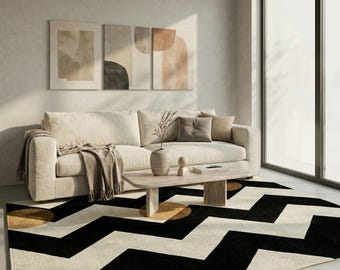 Französischer Retro Streifen Teppich Plüsch Dicker Teppich Minimalistisches Wohnzimmer Schlafzimmer Dekor