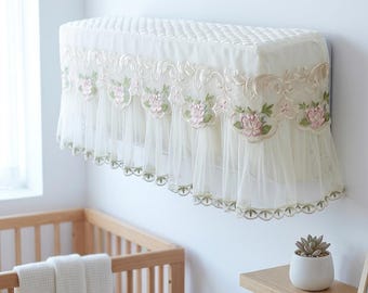 Luxus Spitze AC Cover Floral gestickte Klimaanlage Staubschutz Wand Montiert Wohnkultur