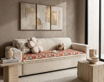 Boho Quilted Sofa Cover Dicker Anti Slip Cover Cover Home Decor