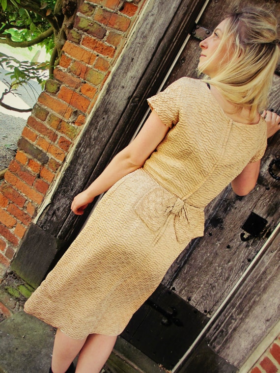 1950's Champagne Wiggle Dress