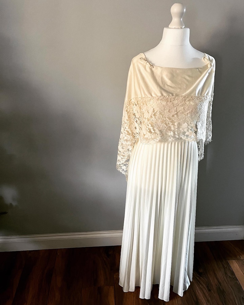 VONNIE REYNOLDS, vintage 1970s wedding dress, Martha Palm Beach, OOAK romantic victorian gown, pleated poet sleeve