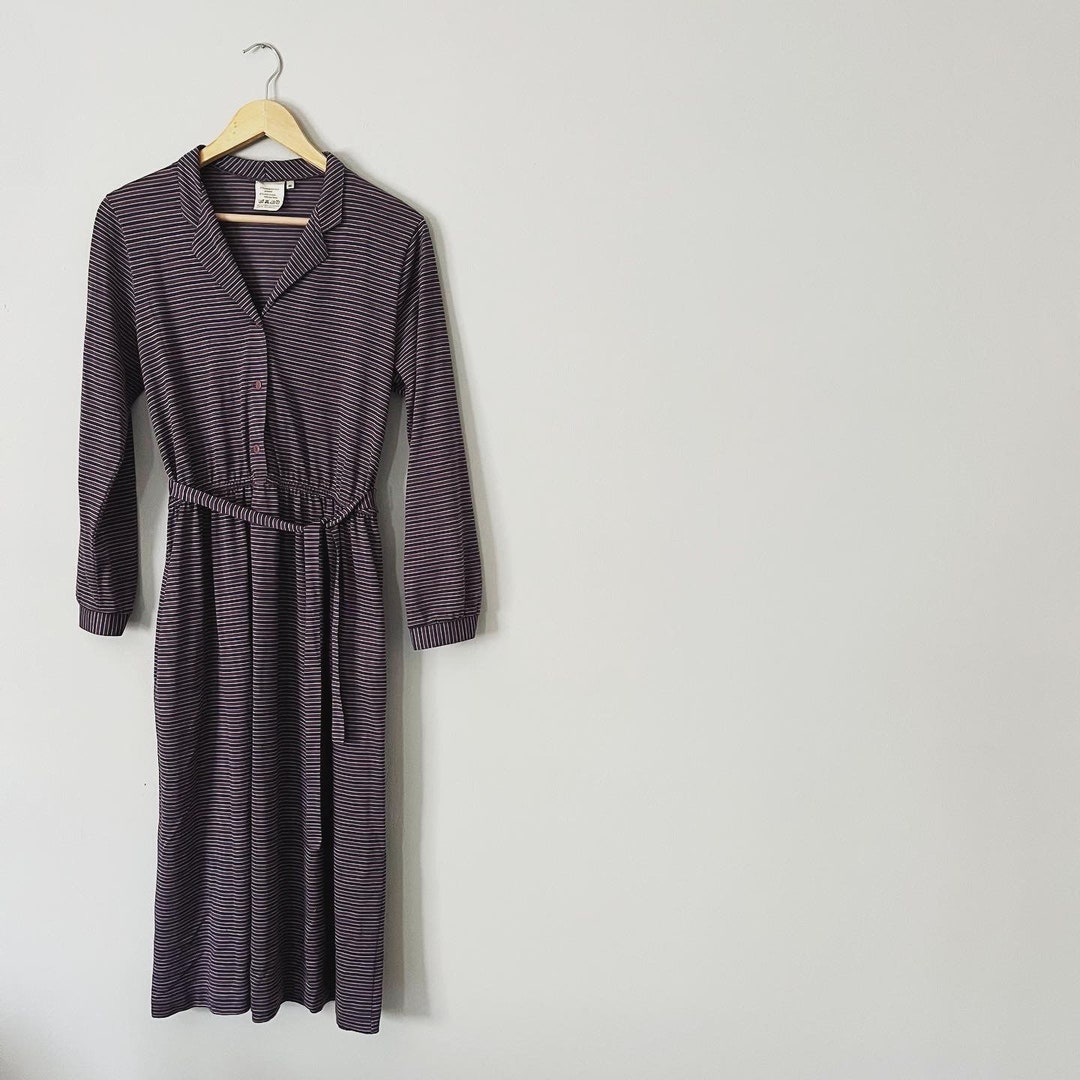 Purple Striped Vintage Shirt Dress - Etsy