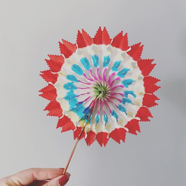 Original 1950's Rainbow Paper Fans