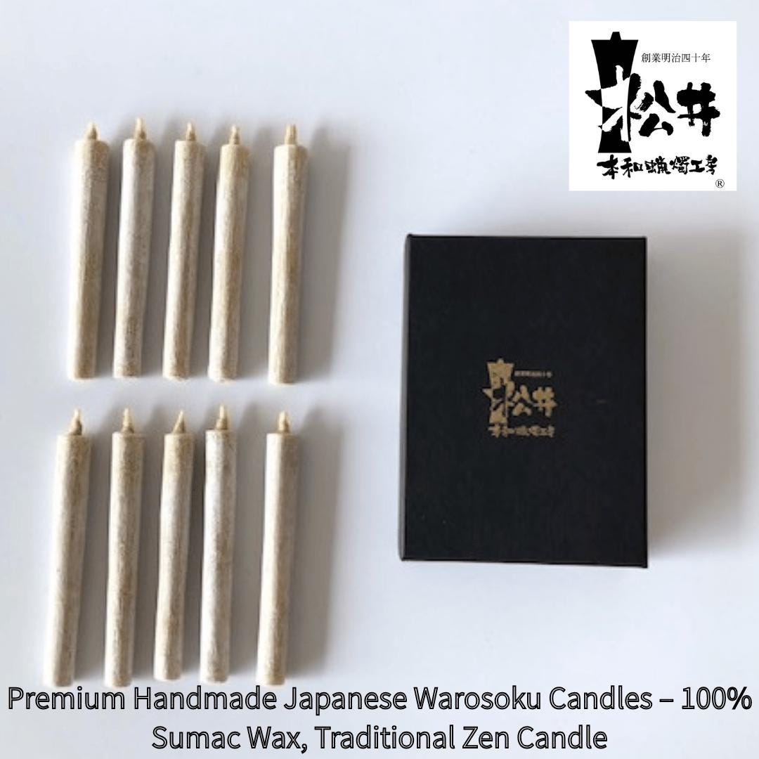 Premium Handmade Japanese Warosoku Candles – 100% Sumac Wax, Set of 10 ...