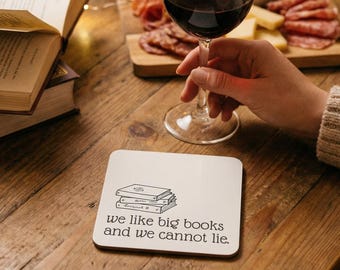Book Lover Coaster, Big Books Quote, Literary Drink Accessory, Book Club Gift