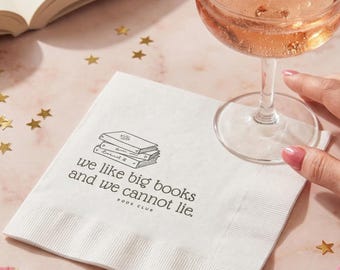 We Like Big Books – Cocktail Napkins | Book Club Party Supply, Three-Ply Paper