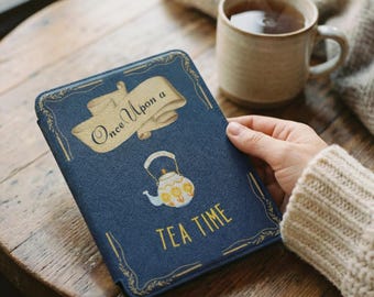 Once Upon a Tea Time Kindle Case | Teapot Teacup Book Lover Sleeve