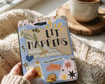 Lit Happens Kindle Case | Collage Floral Bookish E-Reader Cover