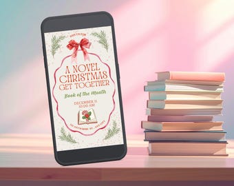 Editable Book Club Digital Invitation / A Novel Christmas Get Together