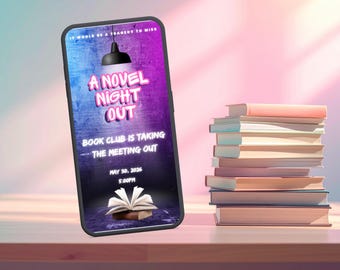 Editable Book Club Digital Invitation / A Novel Night Out