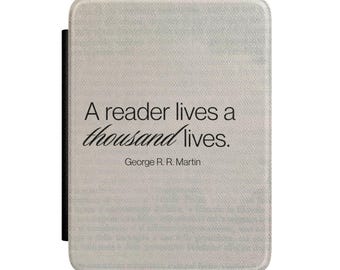 Czytelnik żyje tysiącem żyć – etui na Kindle | Cytat na okładkę czytnika ebooków