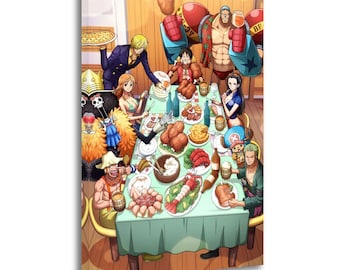 One Piece Straw Hats Feast Leinwanddruck - Anime Wandkunst Poster