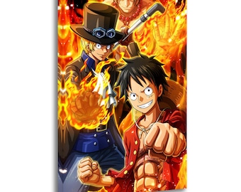 One Piece Ruffy Sabo Ace Leinwand – Anime Wandkunst Poster