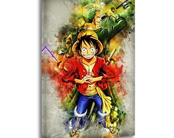 One Piece Luffy Zorro Leinwanddruck: Anime Wandkunst Poster