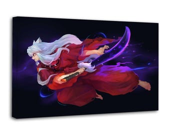 Inuyasha Japanische Anime Leinwanddruck: Wand-Kunst-Plakat für Wohnzimmer Dekor
