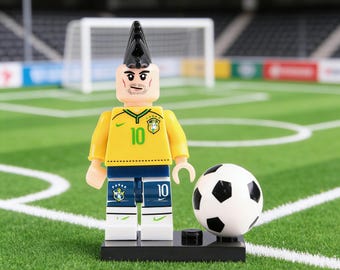 Neymar Jr Brazil 10 Minifigure, Samba Soccer Star Building Block Toy