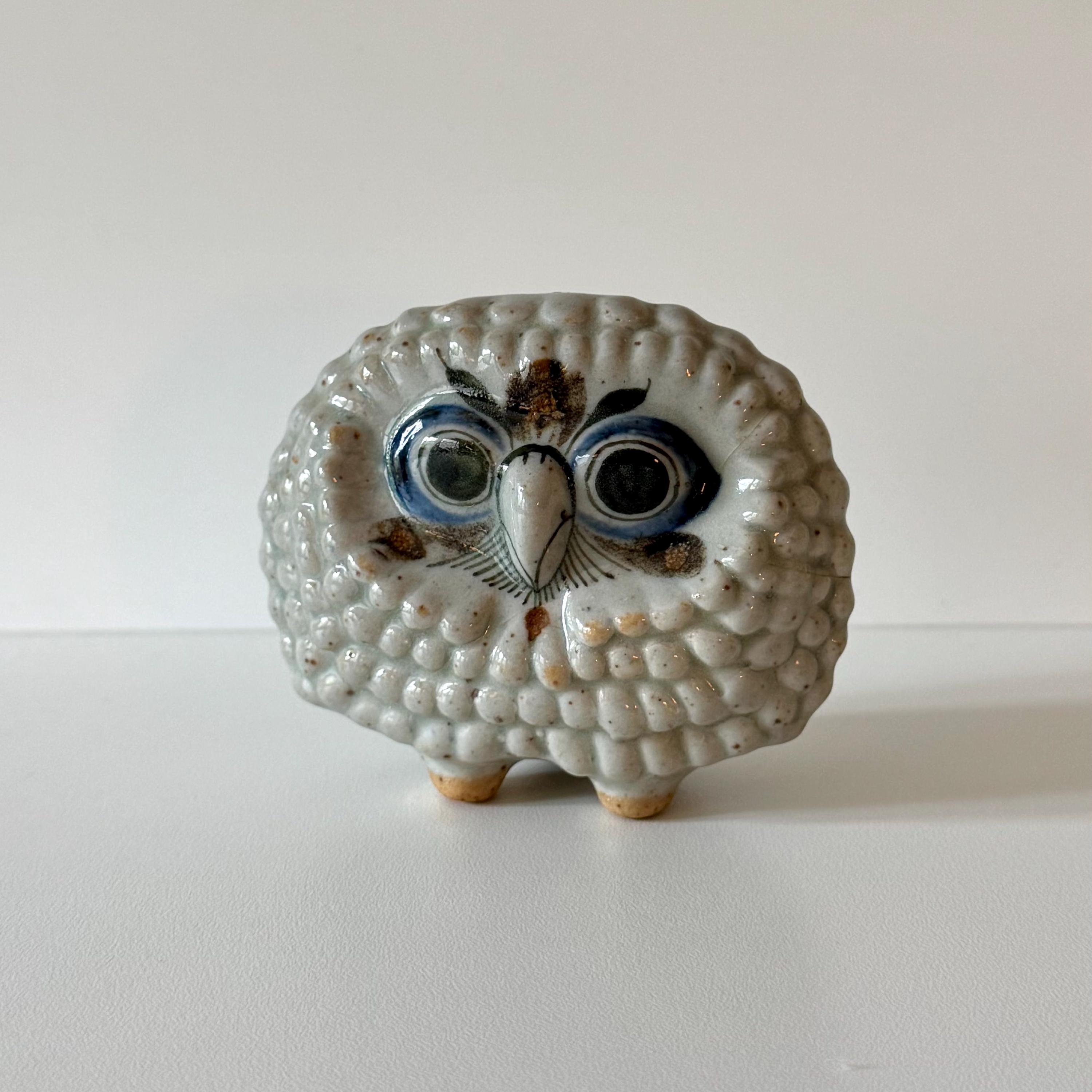 Vintage Jorge Wilmot Tonala Owl Figurine Mexican Folk Art Pottery