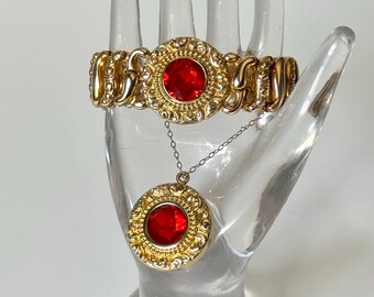 Antique Edwardian American Queen Gold Filled Sweetheart Bracelet with Matching Pendant Necklace - Excellent Condition - Pitman & Keeler