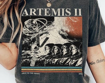 Artemis II Around The Moon png, NASA Artemis Mission Graphic, Moon Space Mission Design, astronaut Space PNG, digitale download