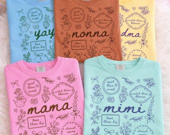 Floral Mama PNG Bundle, Cottagecore Retro Mama PNG, Best Mom Ever Design, Grandma Yaya Mimi PNG, Mother's Day Sublimation Clipart