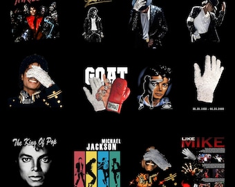 King of Pop Png Bundle, MJ Inspired Designs, 80s Retro Music Legend Png, Vintage Singer Sublimation PNG, MJ Style Shirt Design
