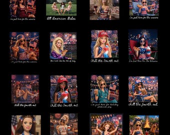 4th of July Doll Face Meme Bundle Png, Funny “Just Here for the Wieners” USA Shirt Design, 250th Anniversary Tee