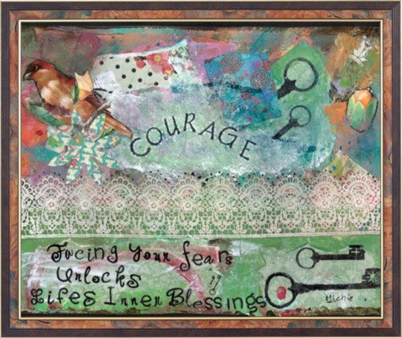 Courage Quotes Life Quotes Collage Art Wall Art Home Etsy