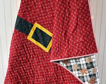 Santa Claus Quilt Pattern, PDF Christmas Quilt Pattern includes 3 Sizes, Table runner pattern, baby quilt pattern, throw quilt pattern