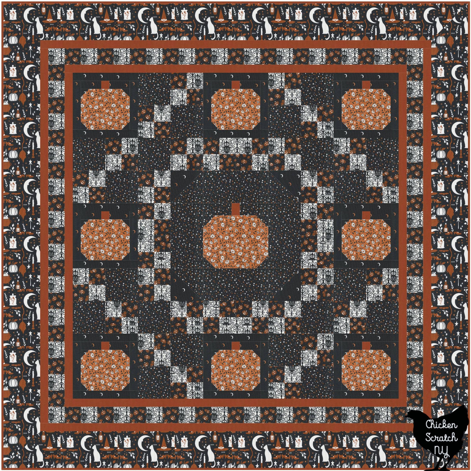 Pumpkin Lattice Quilt Pattern, Autumn Throw Quilt Pattern, PDF ...