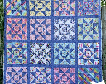 Time of My Life Quilt, Fat Quarter Quilt Pattern, Digital PDF Quilt Pattern, Beginner Baby Quilt Pattern, Large Block Quilt Pattern