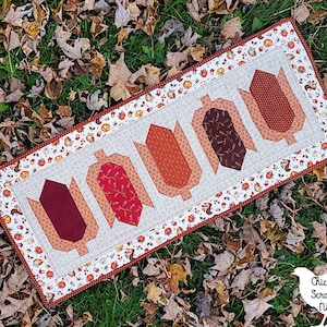 Calico Corn Quilt Muster, Herbst Quilt Muster, PDF Quilt Muster, Quilt Tischläufer Muster, Herbst Tischläufer, Herbst Tischdekor