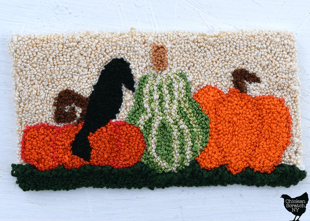 Pumpkin Harvest Punch Needle Pattern Printable, Autumn Punch Needle ...