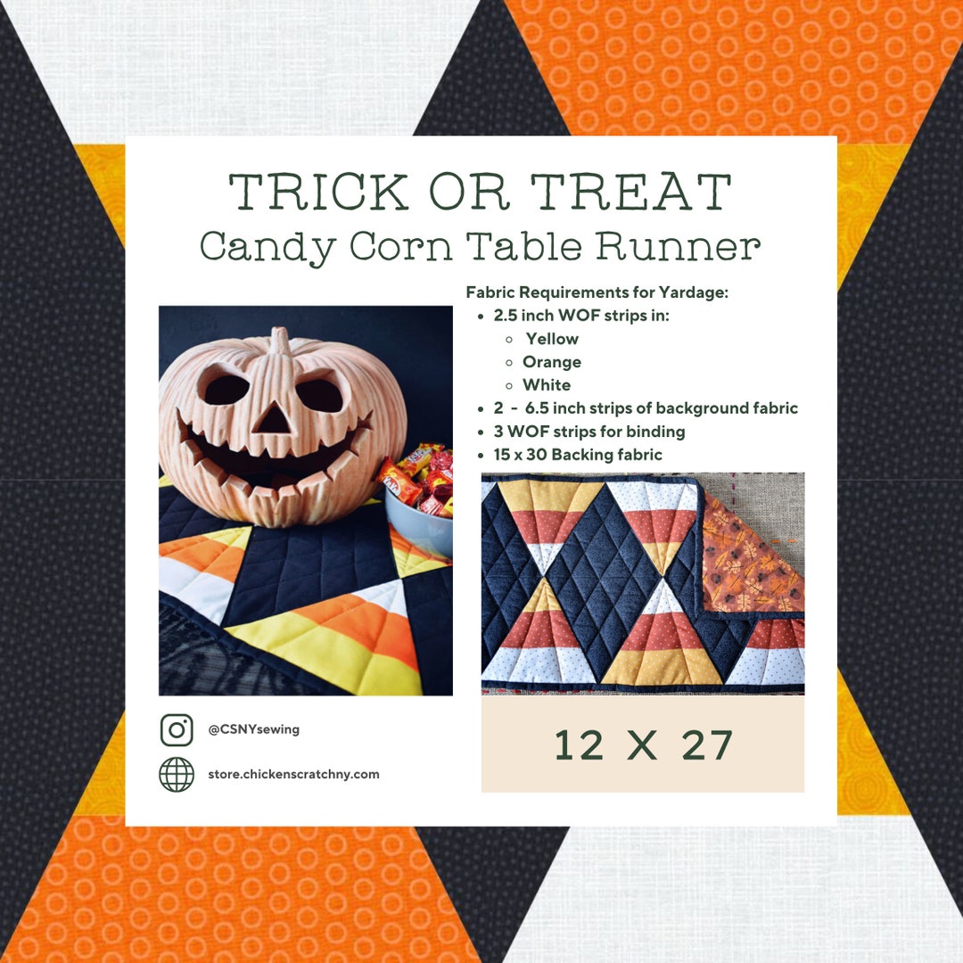 Candy Corn Quilt Pattern Fall Table Runner Pattern Fall Etsy