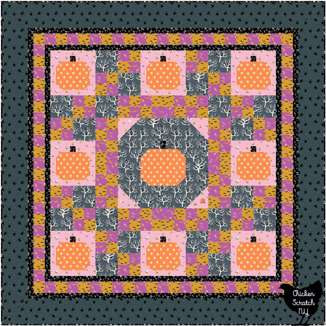 Pumpkin Lattice Quilt Pattern, Autumn Throw Quilt Pattern, PDF ...