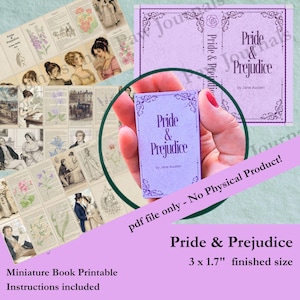 Pride & Prejudice Miniature Book Printable | Whimsical DIY Kit (Instant Download)