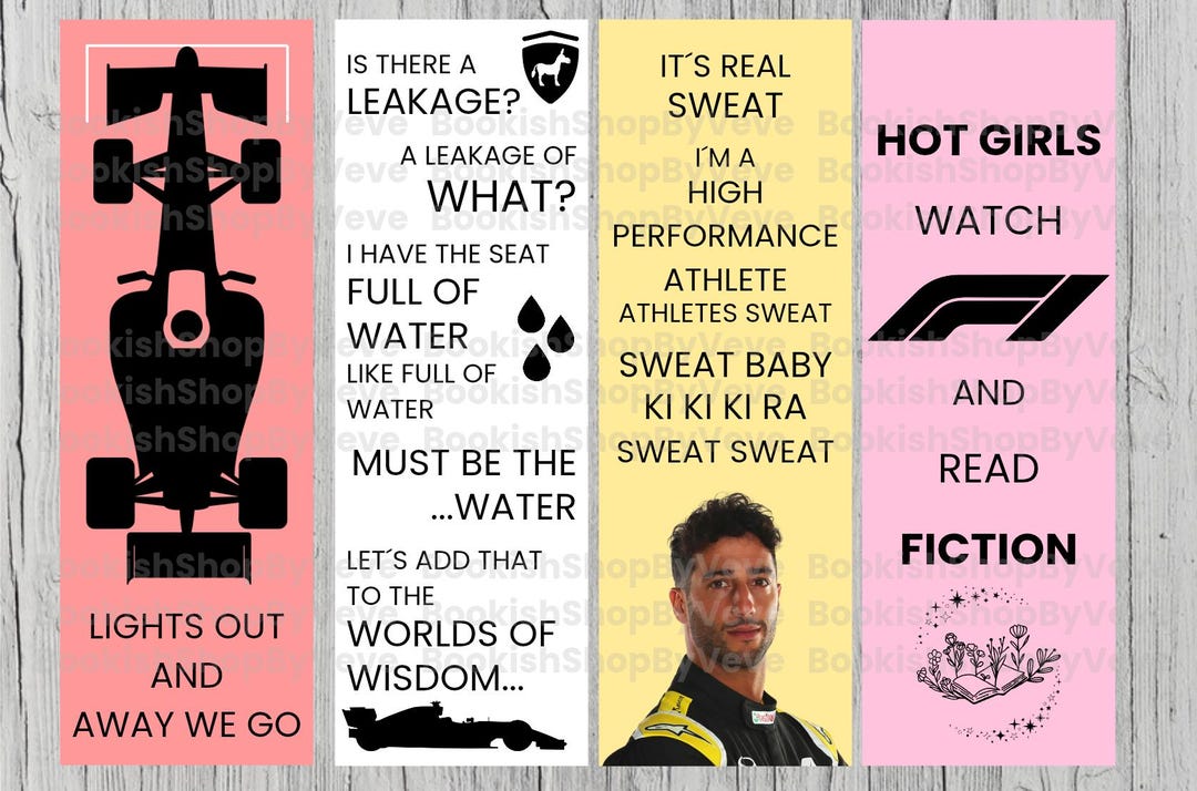 F1 Racing Bookmarks, Reading Tracker, Cozy Fan Art (digital Download ...