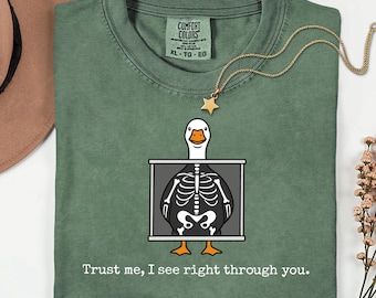 Radiografía de ganso graciosa PNG, Confía en mí, te veo venir de lejos PNG, Humor médico PNG, Regalo para técnico de radiología, Diseño divertido para enfermera y médico, Ganso lindo