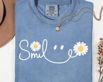 Smile Daisy Woman png, emoji-glimlach png voor moeder, trendy bloemen png