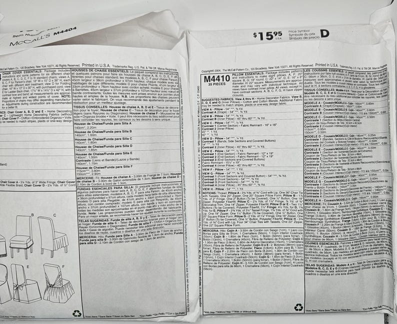 CHOOSE Accessories Simplicity 2274, 2357, R11215, Kwiksew K4294 ...