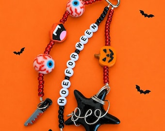 Llavero colgante para bolso hecho a mano / Halloween / Terror / llaveros / Accesorios para bolsos / Espeluznante / Festival / Cosas lindas / Regalos / Divertido